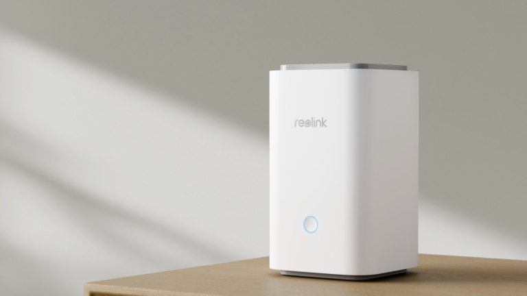 Reolink Home Hub on a sideboard